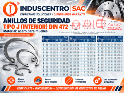 Anillos de Seguridad Interior DIN 472 | Seguros Seeger