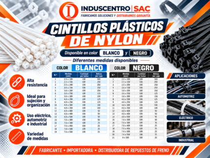 Cintillos Plásticos de Nylon Blancos y Negros