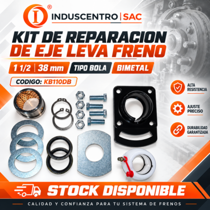 Kit de Reparación de Eje Leva de Freno 1 1/2” (38 mm) Tipo Bola Bimetal – KB110DB