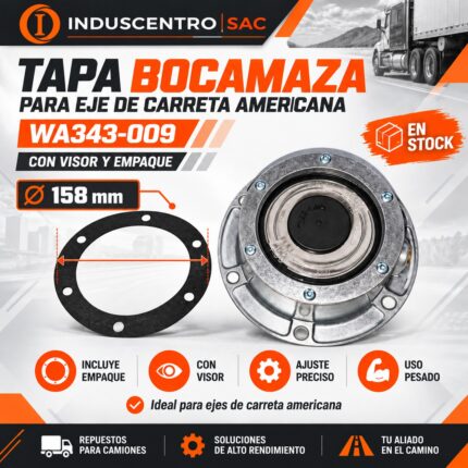 Tapa Bocamaza WA343-009 con visor y empaque – Ø158 MM